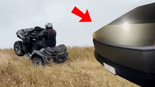 картинка: Нашли ТЕСЛУ Cybertruck в Геленджике. Квадроциклы CFMOTO едут по приморским просторам.