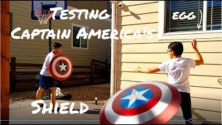 CAPTAIN AMERICA - Testing his Shield by throwing stuff