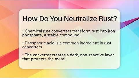 How Do You Neutralize Rust? - Car Collector Enthusiasts