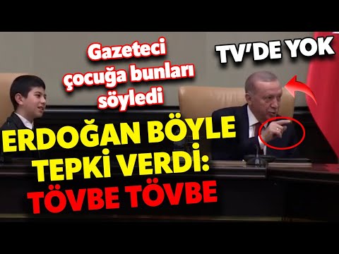 GAZETECİ, 23 NİSAN'DA KOLTUĞA OTURAN ÇOCUĞA BUNU SÖYLEDİ! ERDOĞAN BÖYLE TEPKİ VERDİ: TÖVBE TÖVBE