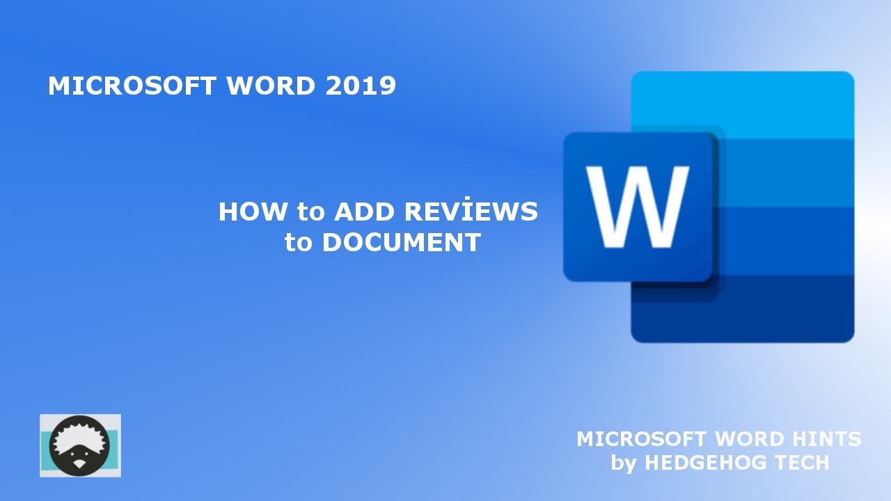 MS Word 2019 How To Add Reviews YouTube