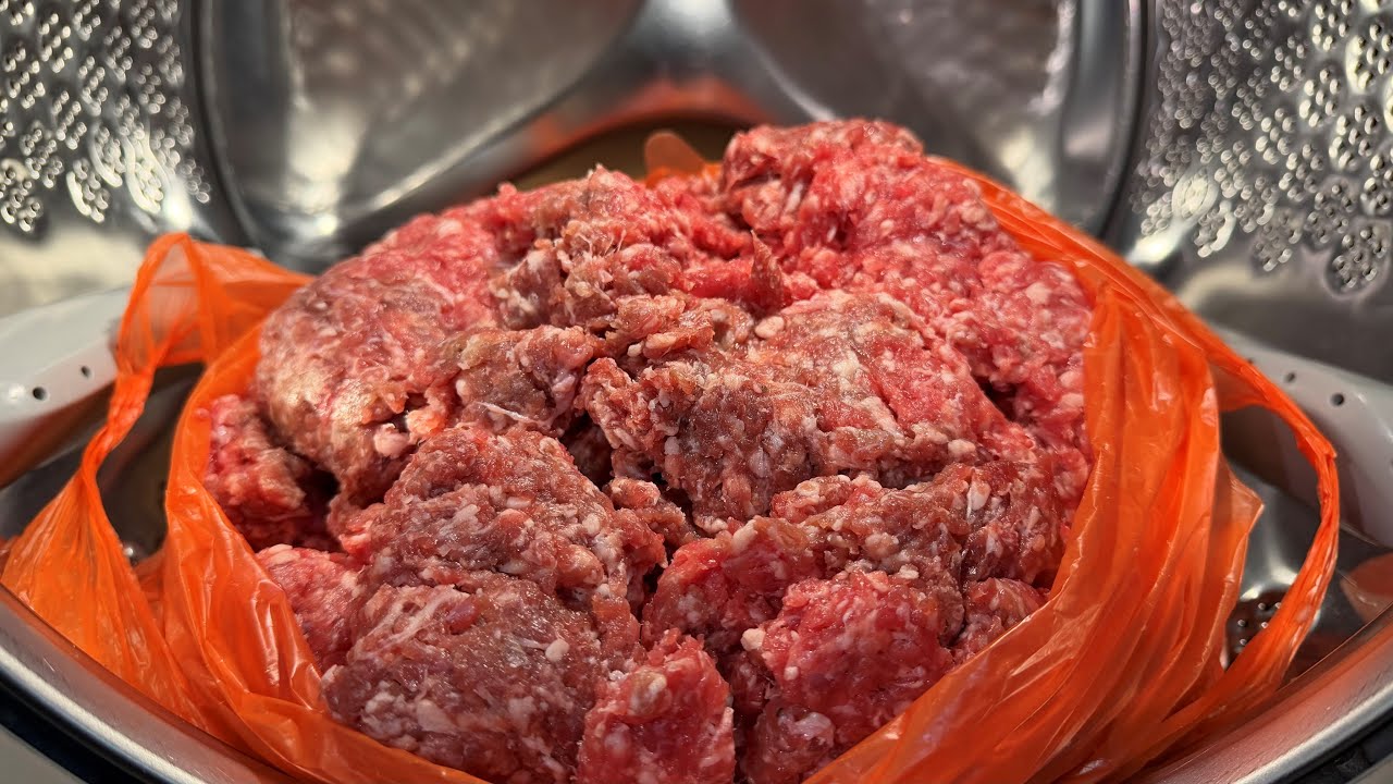 Experiment - 10 kg of Minced Meat- in  a Washing MachineMeat