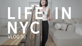 NYC VLOG 30 - trying on 30 jackets and coats (FW24 Wardrobe p.3), Lafayette 148 sample sale haul