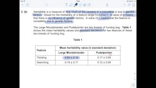 Past Paper Practise - BIOL2 June 2014 Q2: Data Handling / Standard Deviation