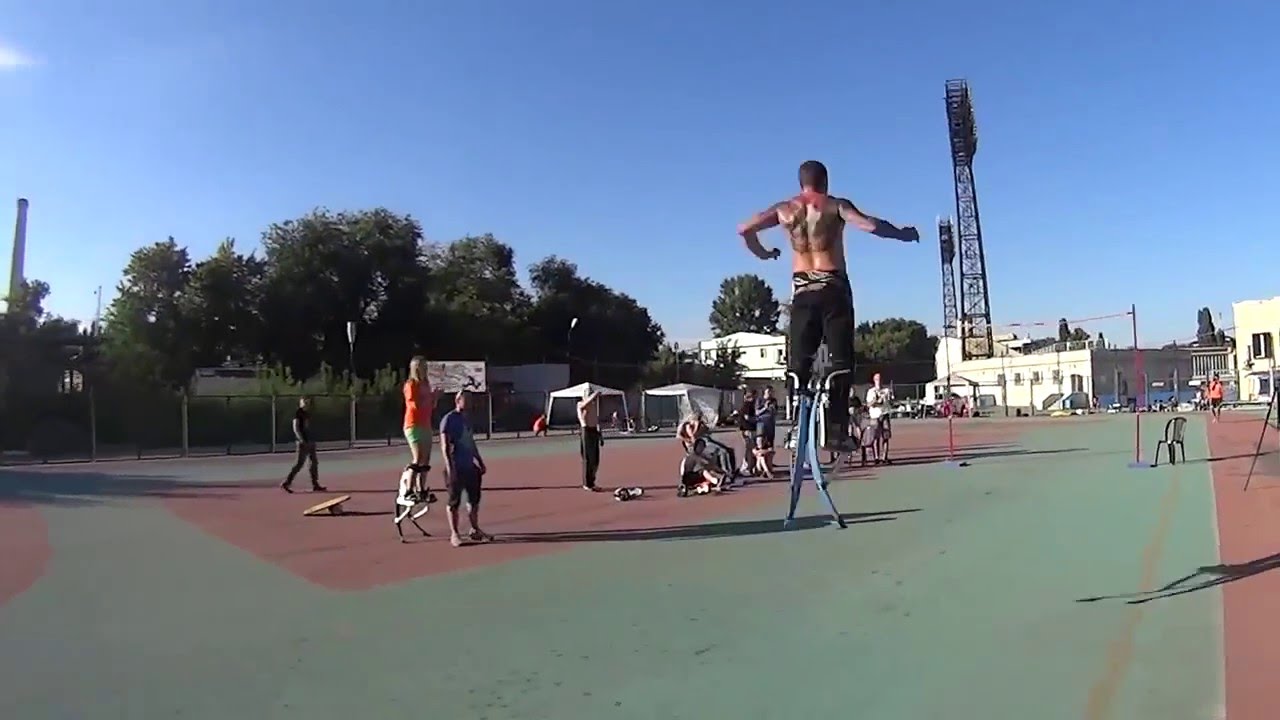 World record high jump by stilts 2,80 m (Vladimir Struy, Saratov Russia
