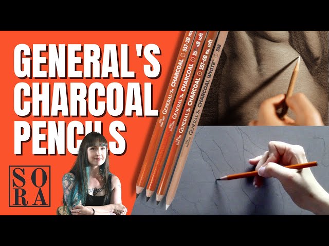 General's White Charcoal Pencil and Sharpener Set