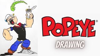 Drawing POPEYE THE SAILOR MAN | popeye spinach | Cartoon | Drawing with doms colour pencil| #POPEYE