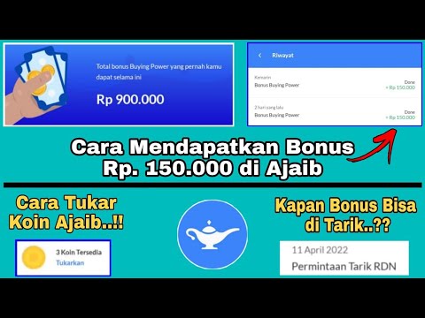 Cara Mendapatkan Bonus Rp. 150.000 di Ajaib ||  Cara Tukar Koin Ajaib, Kapan Bonus Bisa Di Tarik?