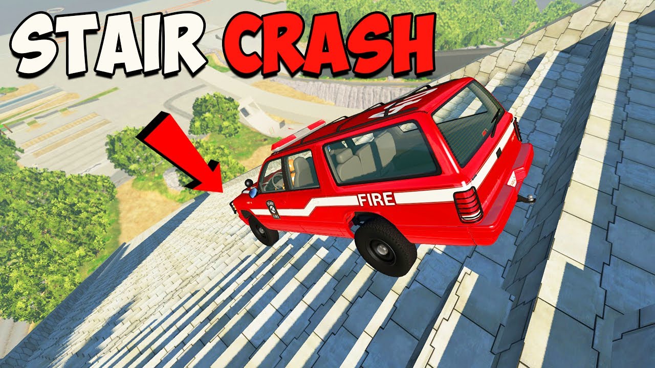 Stairs Crash Jumps #2 | Insane Car Crash | BeamNG Drive