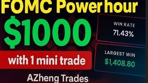 AZheng Trades - FOMC Trading Power Hour $1000 w/ 1mini NQ