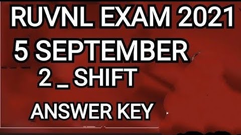 Jen 5 September 2021 2nd shift exam answerkey |Rvunl jen & professional officer paper analysis