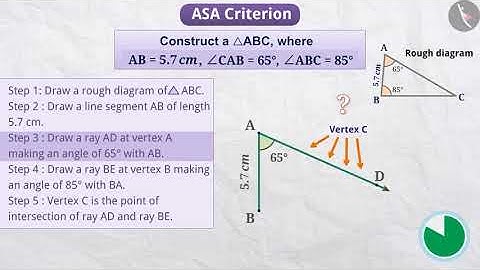 Construction of a triangle based on ASA criterion  | Part 1/3 | English | Class 7