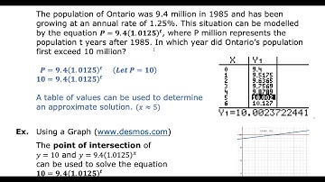 MAP4C - 6.7 - Applications of Exponential Equations - VIDEO