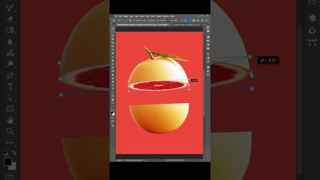 Adobe Photoshop 2025: Create a Fruit Slice Effect Manipulation