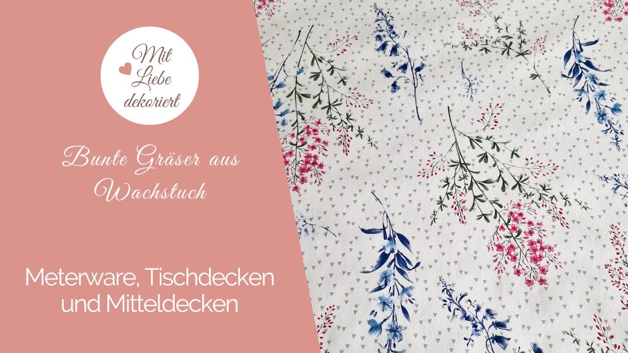 Wachstuch Meterware mit Blätter Motiven