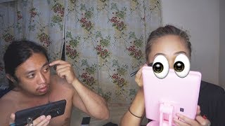 Boyfriend Guides Me Through A Makeup Tutorial (PHILIPPINES) | Bahannahpie