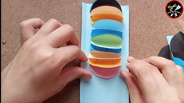 How to make super pretty rainbow lanterns very simple//paper craft#diy art and craft idea