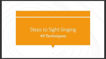 Steps to Sight-Singing #5 Techniques