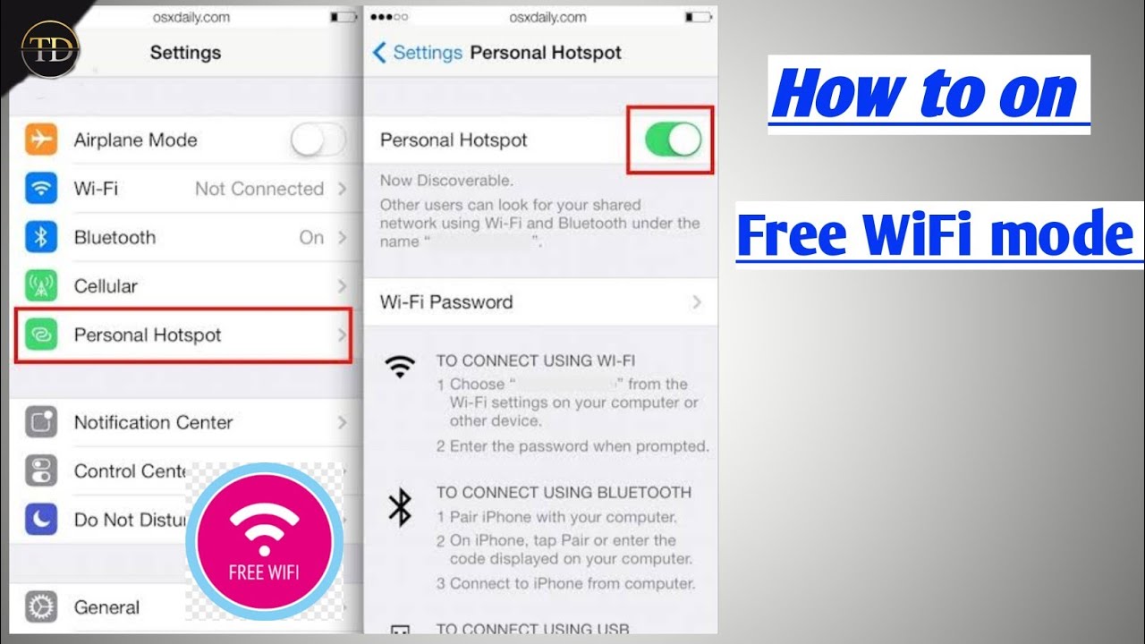 how to create a hotspot on iphone 7
