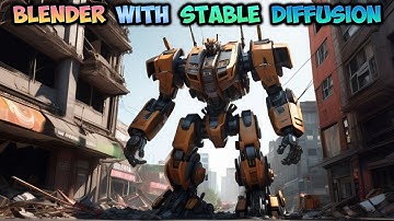 Blender with Stable Diffusion XL Tutorial - Giant mech in the city - img2img