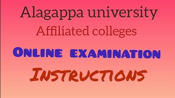 Alagappa university affiliated colleges online examination - instructions