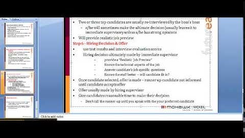 Chapter 7 - Video 3: Supervisory Interview and Job Offer