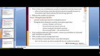 Chapter 7 - Video 3: Supervisory Interview and Job Offer