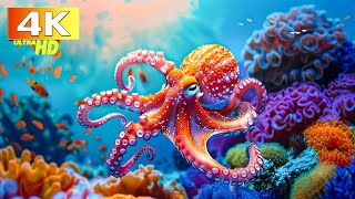 4K Underwater Wonders + Relaxing Music  Coral Reefs & Colorful Sea Life in UHD