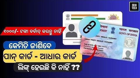 How to check PAN Aadhaar Card Link status online in odia