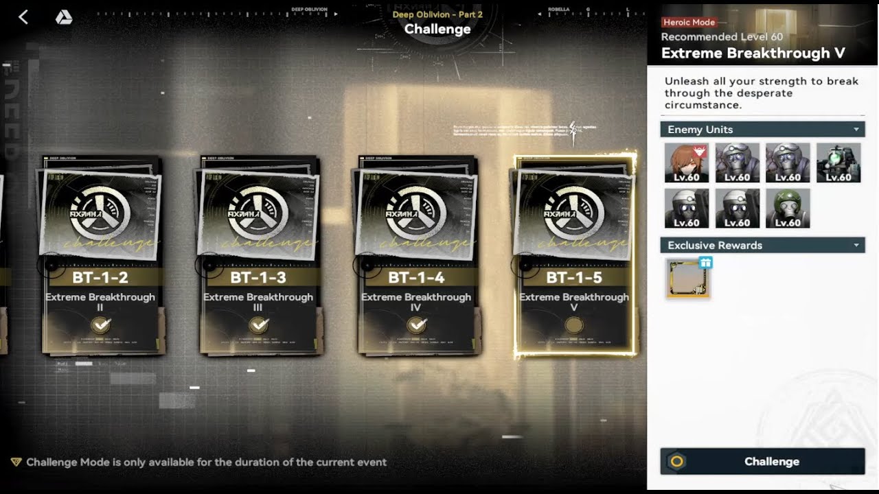 Girls Frontline 2: Exilium - Deep Oblibion Part 2 | Challenge Mod | BT-1-5 (Heroic Difficulty)