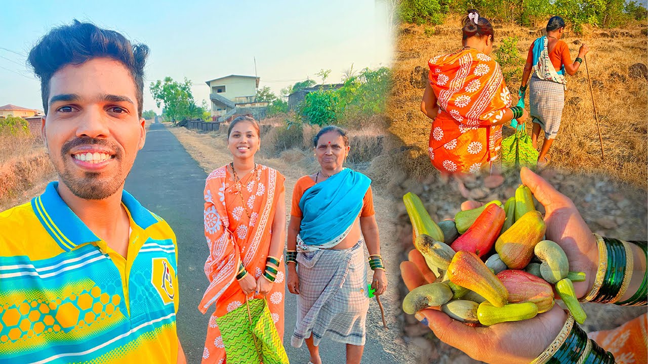 बायकोला घेवून गेलो आईसोबत काजू काढायला😊#kokanimanus #konkanpremi #kokanivlog #kaju