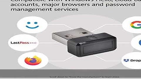 Kensington VeriMark USB Fingerprint Key Reader - Windows Hello, FIDO U2F, Anti-Spoofing (K67977WW),