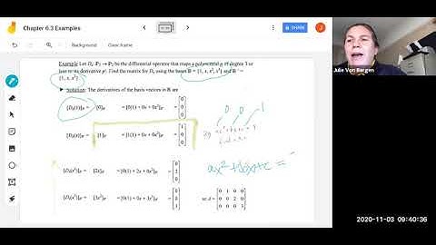 Math 250 Standard Matrix Relative to Nonstandard Bases