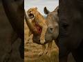 코뿔소 새끼를 공격한 사자의 최후 #animals #wildlife #lion