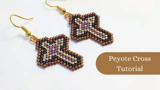 Peyote Stich Cross Tutorial / Step By Step Bead Weaving Pattern / Religious Beading Pattern