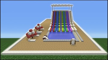 Minecraft Tutorial: How To Make A Water Slide (Mini Water Park)