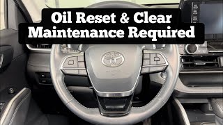 2020 - 2021 Toyota Highlander - How To Clear Maintenance Required Light & Reset Oil Change Life