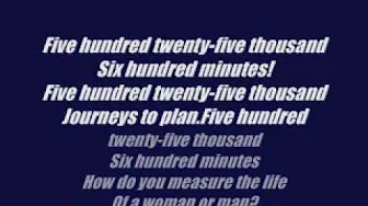 Rent - Seasons Of Love Lyrics Rent - Seasons Of Love Lyrics