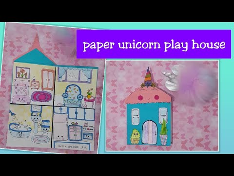 DIY paper doll house /unicorn playhouse / how to make, tutorial