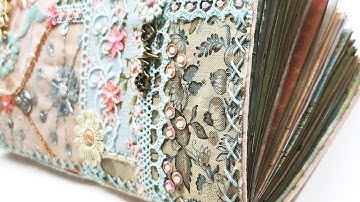 Making a collaged textile cover for my junk journal (process video).