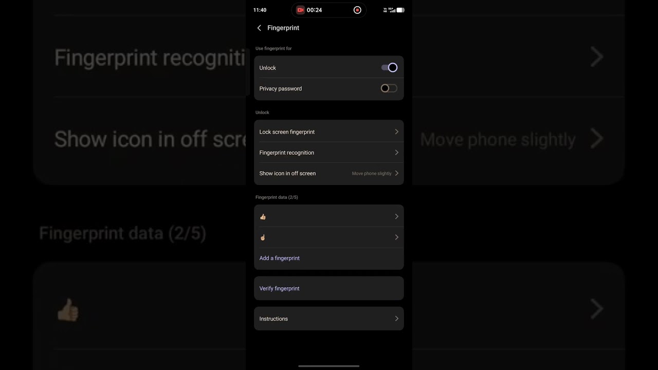 Setting Fingerprint Icon in Origin Os 6