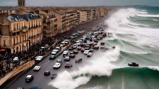 Волны размером с цунами и ветер скоростью 130 км/ч обрушились на Францию! Шторм Пьеррик