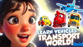 @KidsTVOnHindi Transport for Kids 🚗 | Learn Vehicles with Luna | Car Bus Train Airplane |