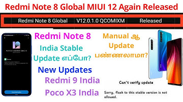 Redmi Note 8 Global MIUI 12 Full Release | Redmi 9, Poco C3 Update | Tamil