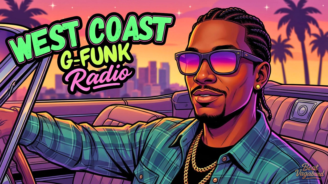 洋楽 g-rap Radio 🌴 West Coast G-Funk Radio – Sunset Lowrider Cruise, 90s Cali