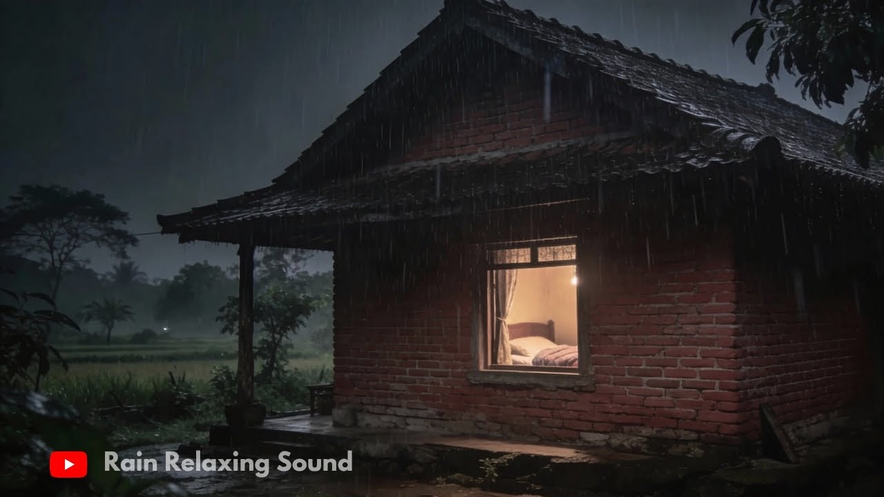 Cozy Cabin in a Heavy Night Rainstorm | Soothing Rain Patter on Roof #1 ...