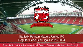 Statistik Pemain Madura United FC | Reguler Series BRI Liga 1 2023-2024 #briliga1 #maduraunited