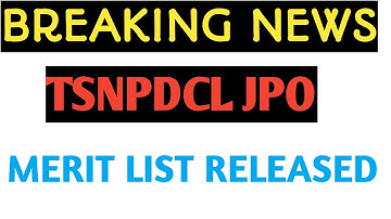 Tsnpdcl jpo merit list 2019 || Tsnpdcl jpo latest news 2019