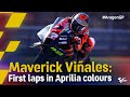 Maverick Viñales' first laps in Aprilia colours