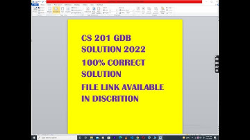 CS 201 GDB Solution 2022